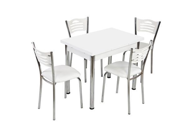 Mutfak Masası Ve 4 Adet Sandalye Takımı Özel Ölçü 60X90 Açılır  - Image 1