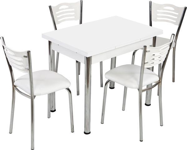 Mutfak Masası Ve 4 Adet Sandalye Takımı Özel Ölçü 60X90 Açılır  - Image 1