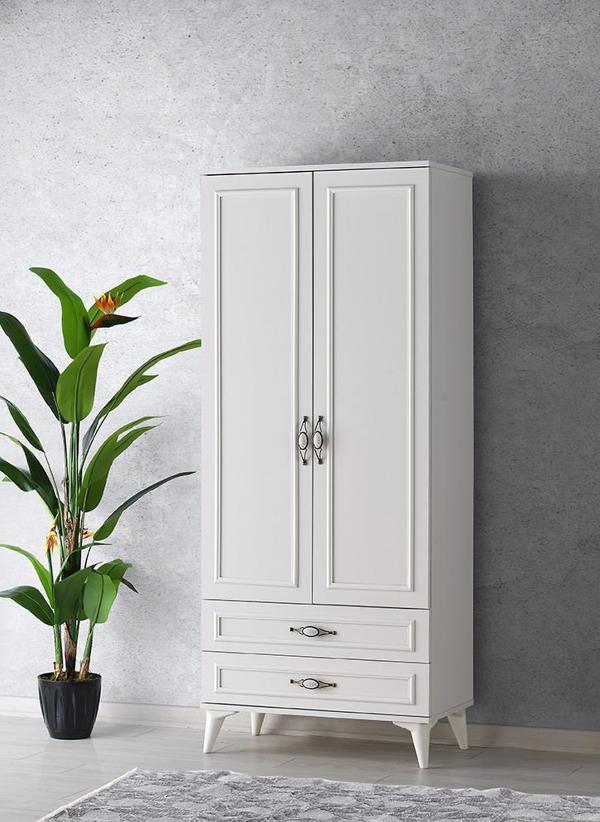 Irmak 2 Kapılı 2 Çekmeceli Gardrop Elbise Dolabı 80x48x195cm - Image 1