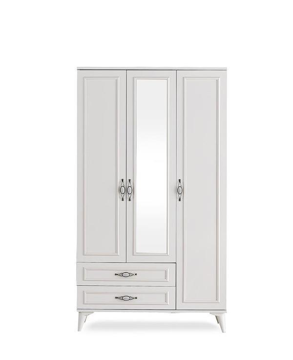 Irmak 3 Kapılı 2 Çekmeceli Gardrop Elbise Dolabı 120x48x195cm - Image 1