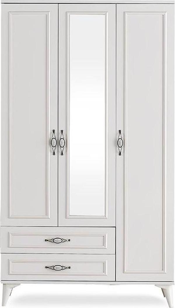 Irmak 3 Kapılı 2 Çekmeceli Gardrop Elbise Dolabı 120x48x195cm - Image 1