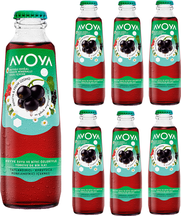 Avoya 6'lı Frenk Üzümü & Papatya Meyveli Maden Suyu 200 ml - Image 1