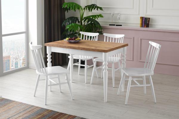 Cunda Yandan Açılır Mutfak Masa Takımı ve 4 Adet Sandalye 70x110cm - Image 1