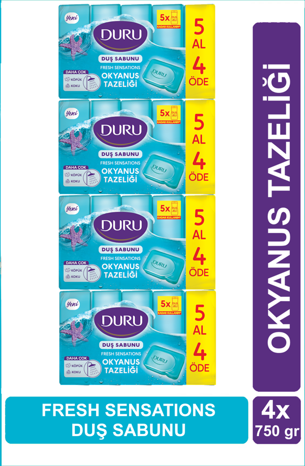 Duru Fresh Sensations Okyanus Tazeliği 20 Adet Duş Sabunu 4 x 750 gr - Image 1