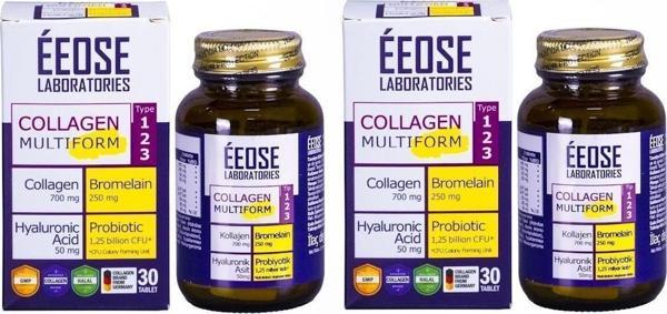 Multiform Collagen, Bromelain, Hyaluronik Asit Ve Probiyotik 30 Tablet -2 Adet - Image 1