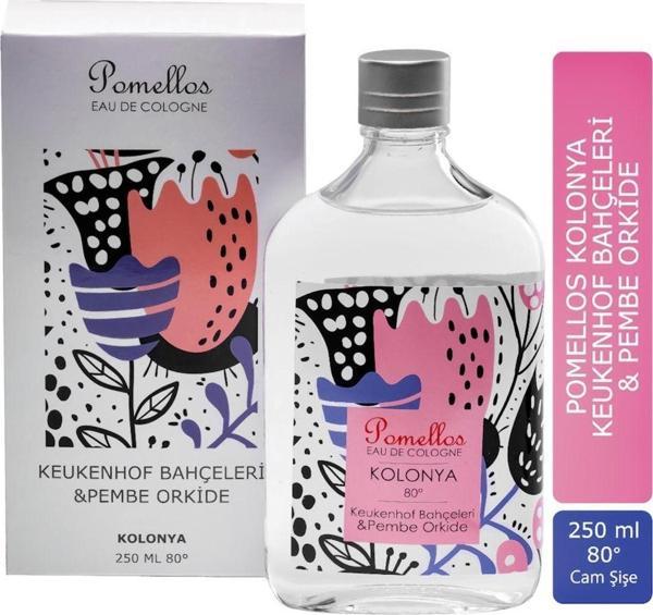 Kolonya Keukenhof Bahçeleri & Pembe Orkide 250 ml Cam Şişe 80 Derece - Image 1
