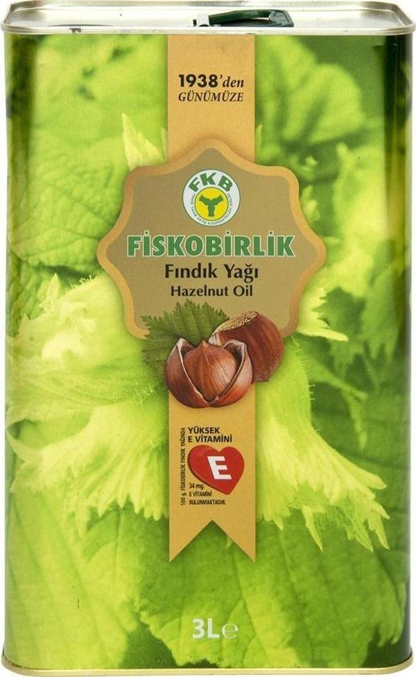 Fiskobirlik Fındık Yağı 3 Lt Teneke - Image 1