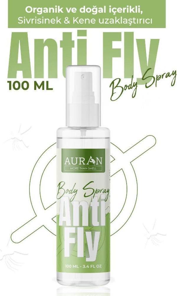 AURAN Anti-fly Sinek, Sivrisinek, Kene Ve Haşere Kovucu, Vücut Koruyucu, Bitkisel Sinek Savar Sprey 100ml - Image 1
