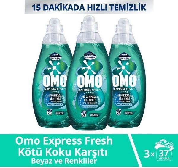Express Fresh Kötü Koku Karşıtı Beyaz Ve Renkliler Sıvı Çamaşır Deterjanı 1480 ml X3 - Image 1