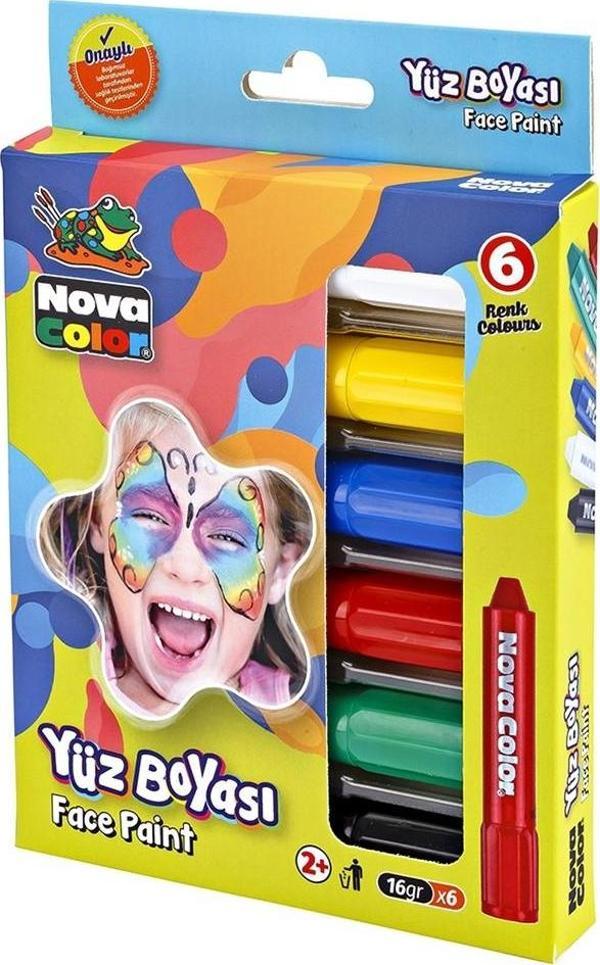 Yüz Boyası 6 Renk 1 Paket Face Paint Çevirmeli Yüz Boyası Canlı Renkler - Image 1