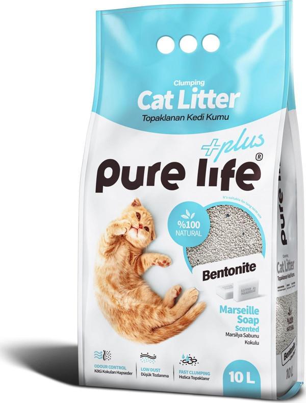 PURELİFE PLUS MARSİLYA SABUNLU KEDİ KUMU 10 LT - Image 1