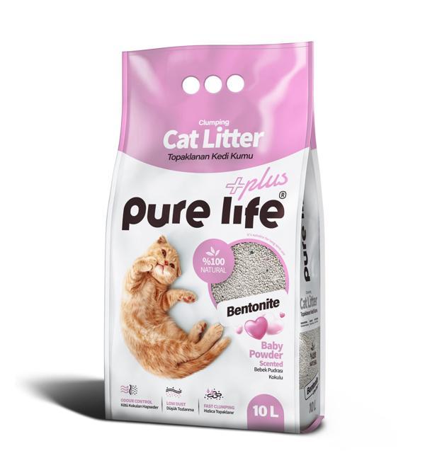 PURELİFE PLUS BEBEK PUDRALI KEDİ KUMU 10 LT - Image 1