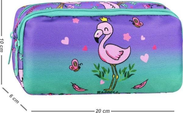 Lisanslı Flamingo Çift Gözlü Kalemlik Çantası - Image 1