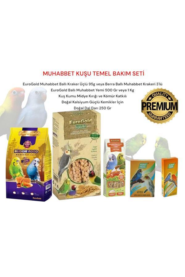Muhabbet Kuşu Temel Bakım Seti – Yemi, Krakeri, Dal Darısı ve Mineral Katkılı - Image 1