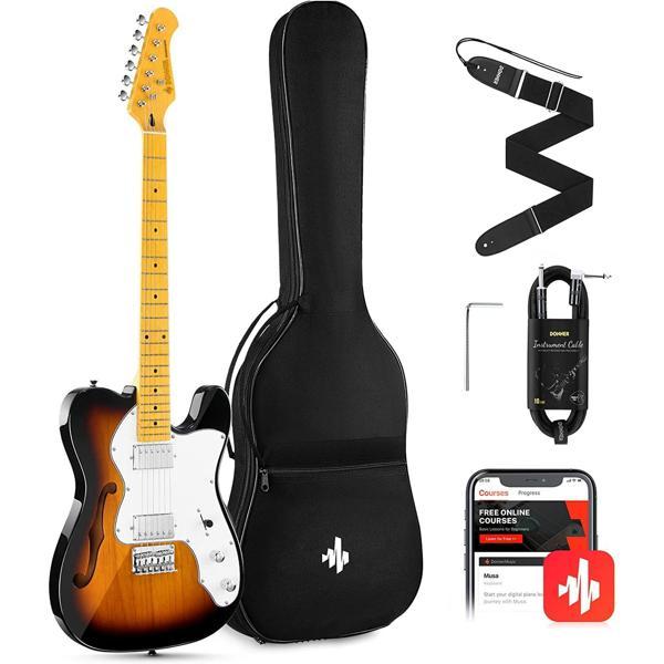 Donner DJC-1000S TL Thinline F Hole Elektro Gitar Paketi (Sunburst) - Image 1