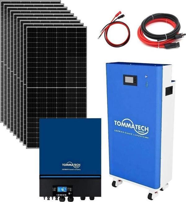 TommaTech 14.3kW Lityum Akülü 11kW MPPT İnverterli Hazır Solar Enerji Paketi - Image 1