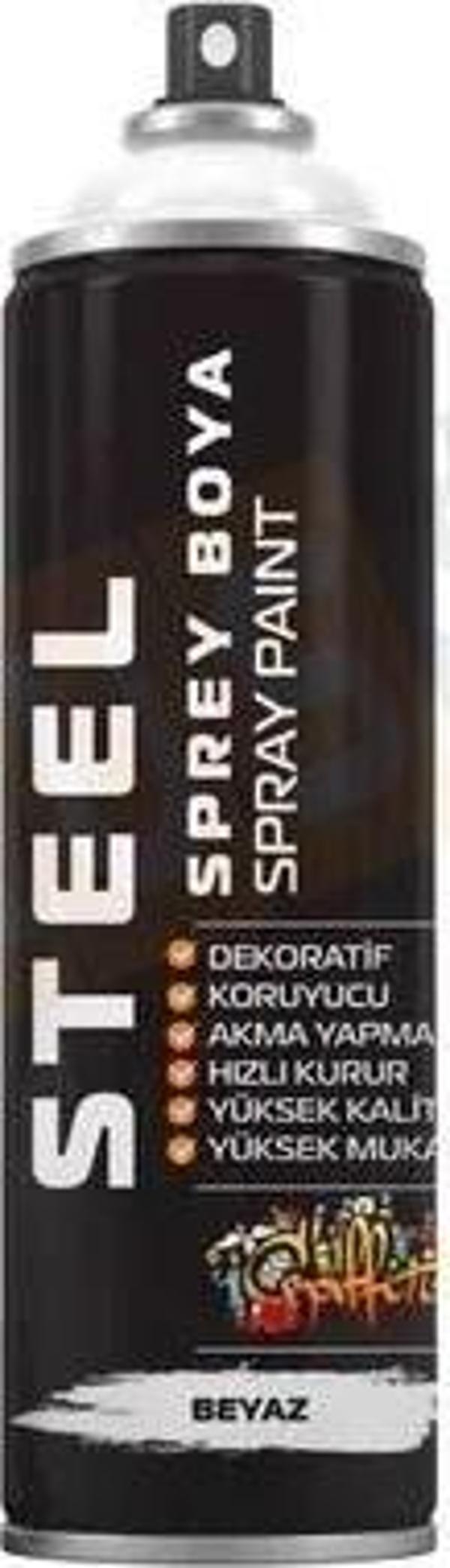 Steel Sprey Boya 200ml - Beyaz - Image 1