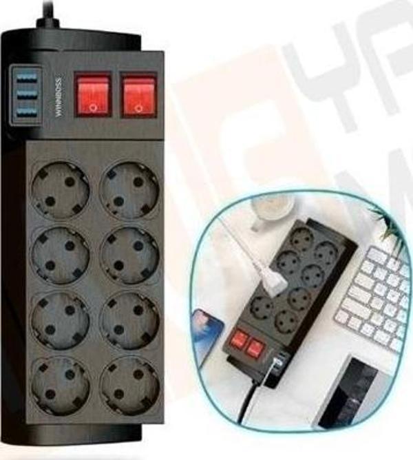 Winnboss Wınnboss Akım Korumalı Priz 8'li 2 mt 3411 - Image 1