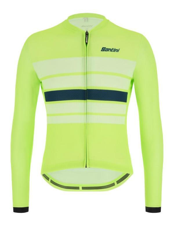 Santini Sleek Bengal Uzun Kollu Bisiklet Forması 2S215075ESLKBENG NEON YEŞİL-SİYAH-M - Image 1