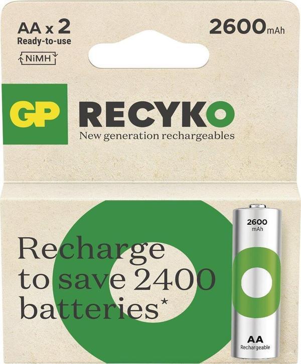 AA 2600 Mah Şarjlı Kalem Pil 2 Li Paket Gp270Aahcemtr-2Gb - Image 1