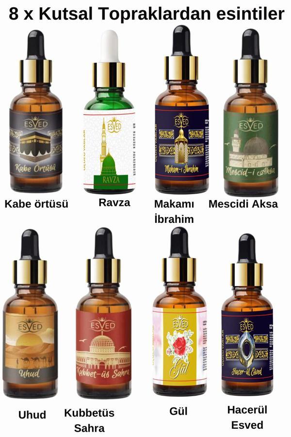8 x Kutsal Topraklardan Esintiler Parfüm esansı Saf Esansiyel Yağ - Oda Ve Ortam Kokusu - Aromatik Uçucu Yağ 8x10ml - Image 1