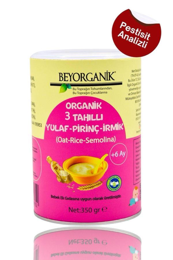 Beyorganik Organik Bebek Ek Gıdası Organik 3 Tahıllı Yulaf Pirinç Irmik (Pestisit Ve Aflatoksin Analizli) - Image 1