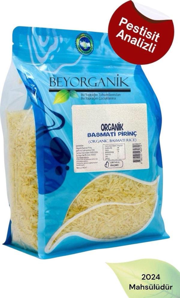 Beyorganik Organik  Basmati Pirinç 2,5Kg (Pestisit Ve Aflatoksin Analizli) - Image 1
