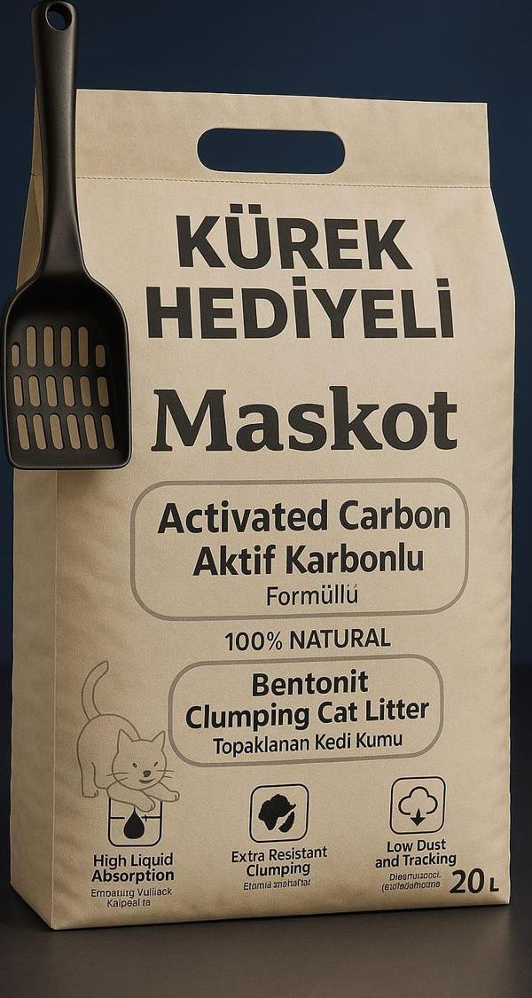 Maskot Kedi Kumu Aktif Karbon 20 Lt Kürek Hediyeli - Image 1