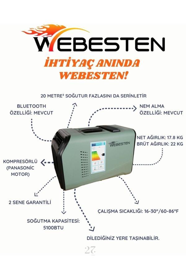 WEBESTEN Taşınabilir Klima 220v 5100btu Portatif Klima (BLUETOOTH’LU) - Image 1
