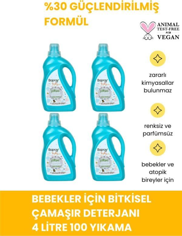 Baproy Bebekler Için Bitkisel Çamaşır Deterjanı Toplam 4 Litre %30 Güçlendirilmiş Formül - Image 1