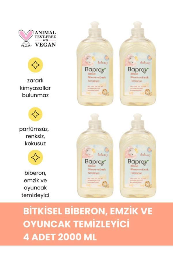 Baproy %100 Doğal Bebekler Için Bitkisel Biberon Emzik Temizleyicisi 500 Ml * 4 Adet Toplam 2000Ml - Image 1