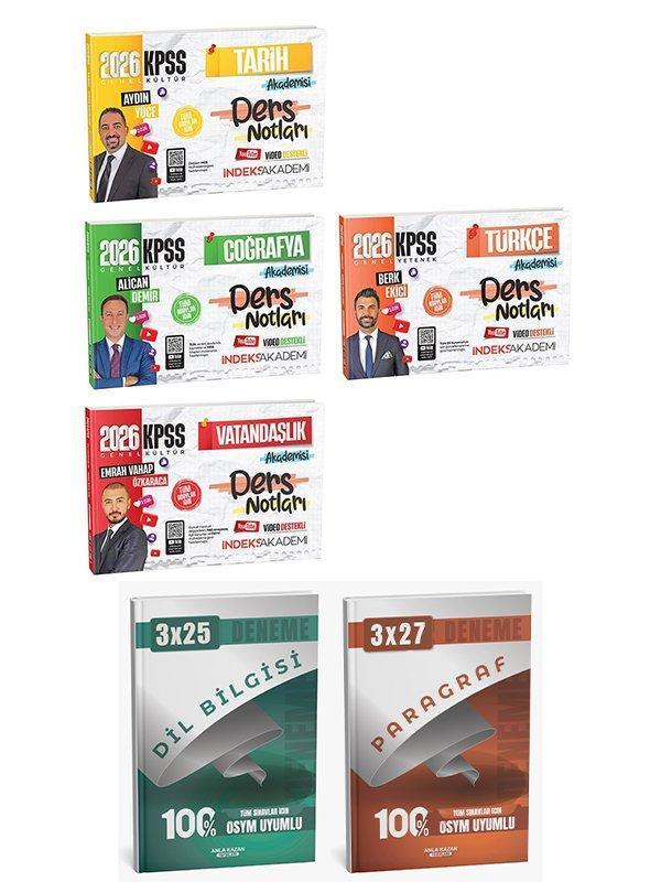 İndeks Akademi 2026 KPSS Tarih+Coğrafya+Vatandaşlık+Türkçe Akademisi Video Ders Notları 4 lü Set Anla Kazan Deneme - İndeks Akademi Yayıncılık - Image 1