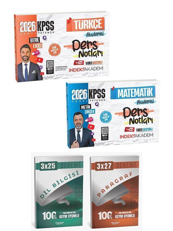 İndeks Akademi 2026 KPSS Türkçe + Matematik Akademisi Video Ders Notları 2 li Set Anla Kazan Deneme - İndeks Akademi Yayıncılık - Image 1