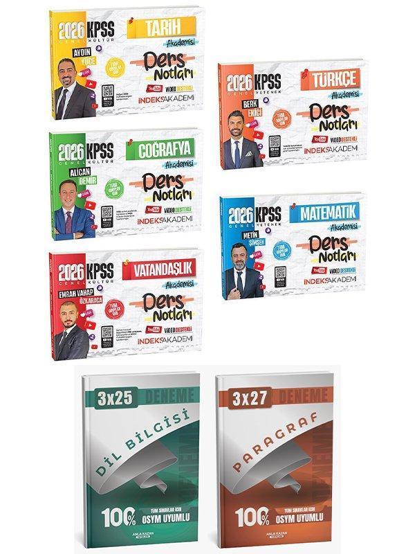 İndeks Akademi 2026 KPSS Genel Yetenek Genel Kültür Akademisi Video Ders Notları 5 li Set Anla Kazan Deneme - İndeks Akademi Yayıncılık - Image 1