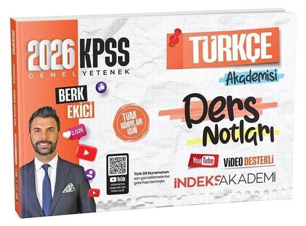 İndeks Akademi 2026 KPSS Türkçe Akademisi Video Ders Notları - Berk Ekici İndeks Akademi Yayıncılık - İndeks Akademi Yayıncılık - Image 1