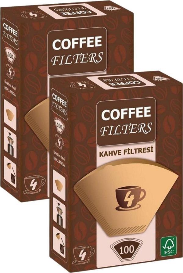 Caffeo Filters NO4 100 Adet Kahve Filtre Kağıdı x 2 Adet - Image 1