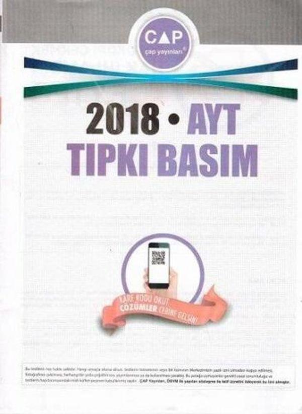 2018 AYT Tıpkı Basım - Çap Yayınları - Image 1