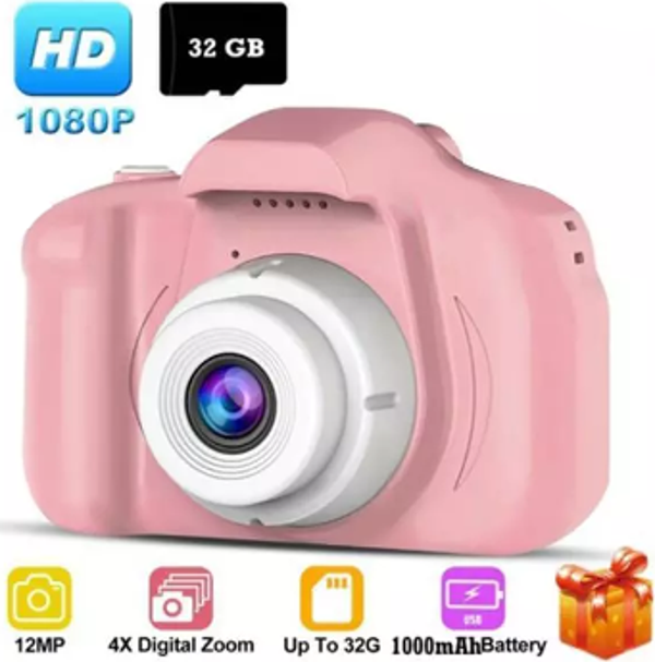 Torima Pembe Renk Mini 1080p Hd Çocuk Kamera Dijital Fotoğraf Makinesi 2.0 Inç Ekran - Image 1
