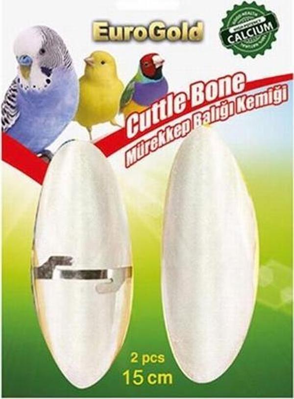 EuroGold Mürekkep Balığı Kemiği Kuş Gaga Taşı İkili 15 Cm - Image 1