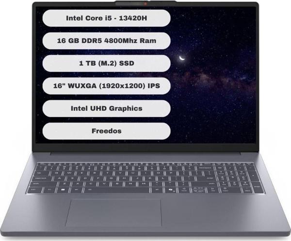 Ideapad Slim 3 16IRH10 Intel Core i5 13420H 16GB 1TB SSD Freedos 16'' WUXGA 83K2001UTR - Image 1