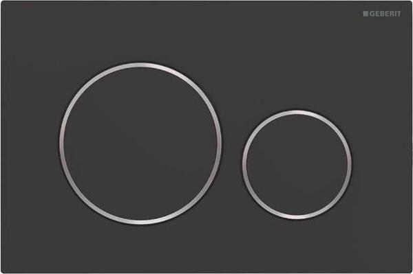 Geberit SIGMA20 Kumanda Paneli, Çift Basmalı, Mat Siyah/parlak/mat Siyah - Temizliği Kolay Kaplama - 115.882.14.1 - Image 1