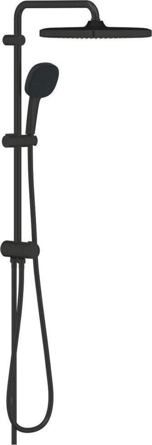 Grohe Tempesta System 250 Cube Duvar Bağlantılı, Divertörlü Duş Sistemi Mat Siyah - 269772431 - Image 1
