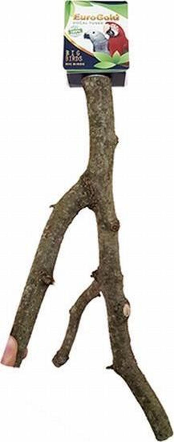 EuroGold Doğal Ahşap Papağan Tüneği 40 Cm - Image 1