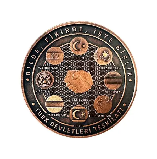 AgaKulche Türk Devletleri Kutulu Bronz Sikke Coin - Image 1