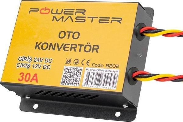 Ayt Powermaster PM-8202 24V Dc 12V Dc 30 Amper Oto Konvertör 24 Voltu 12 Volta Çevirici Düşürücü Konvertör Tır Otobüs İç - Image 1