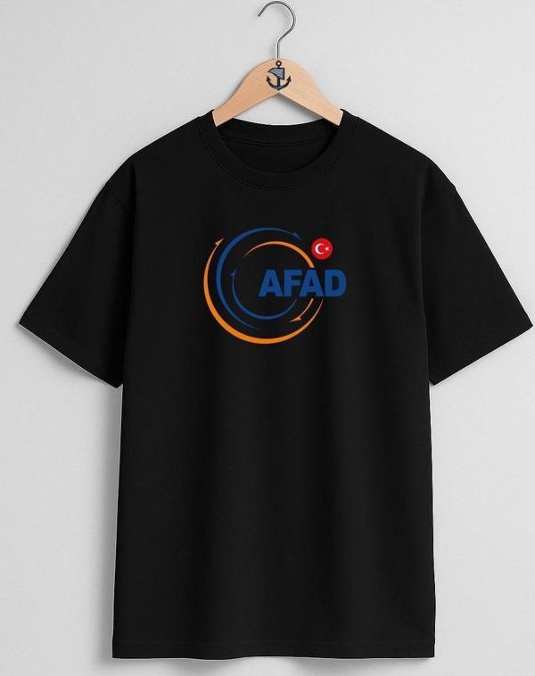 Oversize Afad Afet Koordinasyon Göğüs Tasarımlı Unisex T-Shirt - Image 1