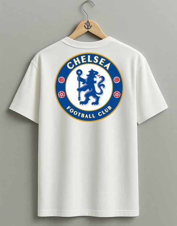 Oversize Chelsea F.C. Premier League Sırt Tasarımlı Unisex T-Shirt - Image 1