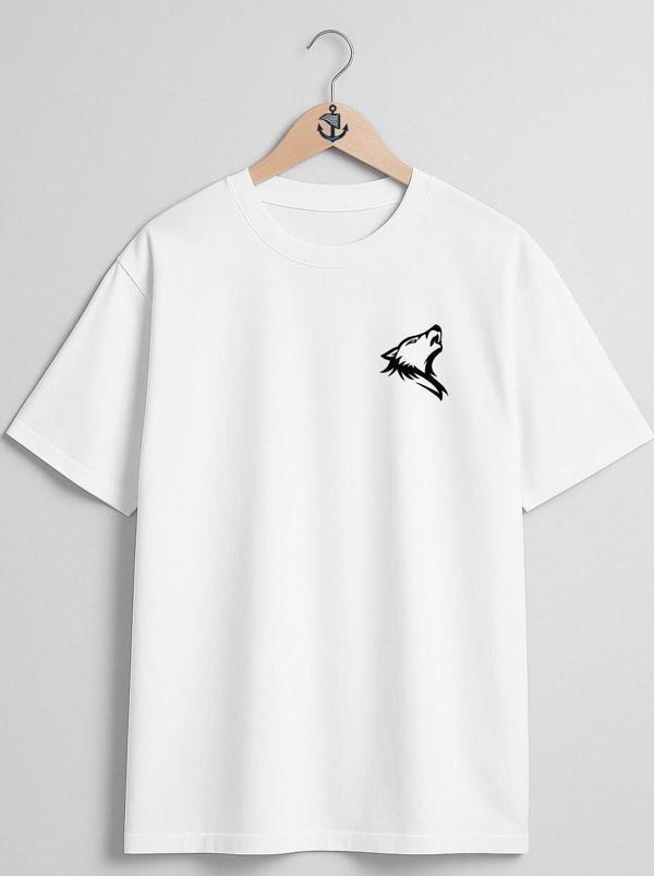 Oversize Kurt Wolf Cep Tasarımlı Unisex T-Shirt - Image 1