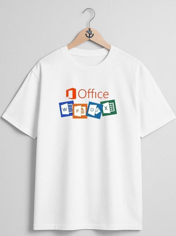 Oversize Microsoft Office 365 Microsoft Excel Göğüs Tasarımlı Unisex T-Shirt - Image 1