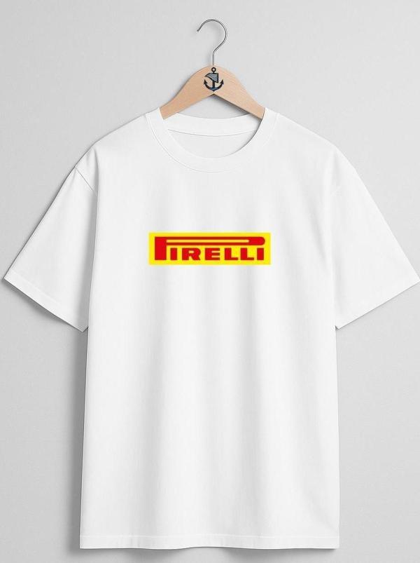 Oversize Prelli Lastik Göğüs Tasarımlı Unisex T-Shirt - Image 1